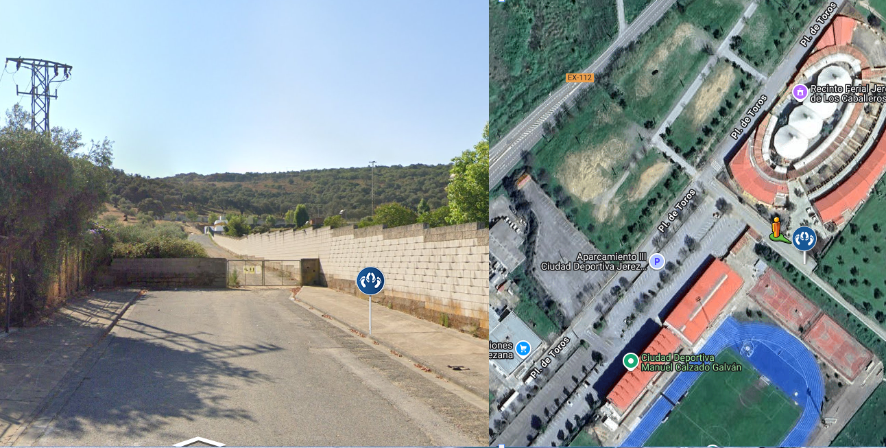 Acceso campo césped artificial - Jerez de los Caballeros