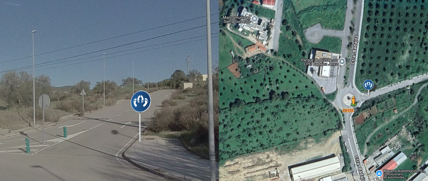 Carretera sin salida rotonda primera del políg - Jerez de los Caballeros